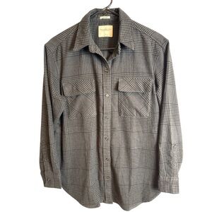 A & F Soft Collection Black and Grey Oversized Flannel Shirt Size S